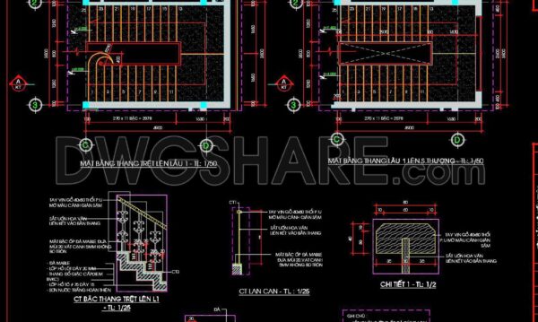 409. Free Download detailed CAD drawings of townhouse stairs