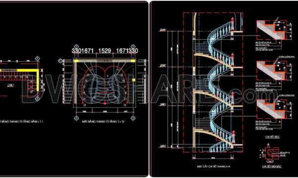 410. Free Download detailed CAD drawings of townhouse stairs