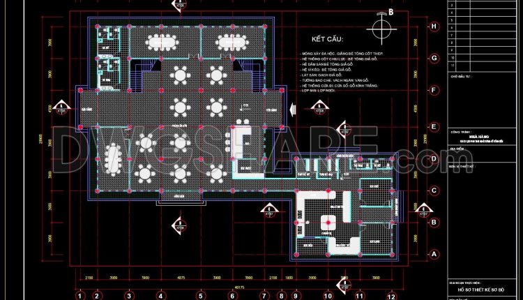 44. Free Cad Restaurant Floor Plan – Ground Floor Layout Dwg Download