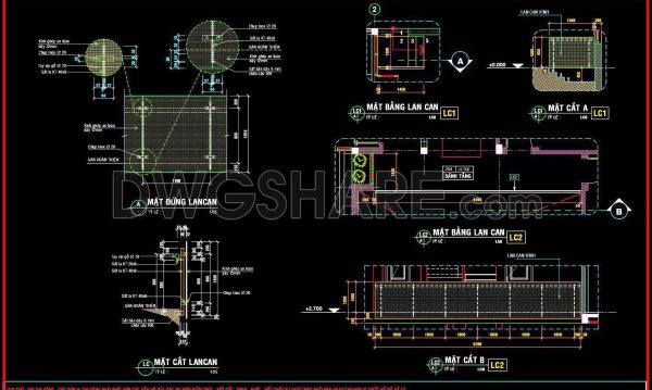 449. Free Download Detailed CAD Drawings of Townhouse Balcony Railings