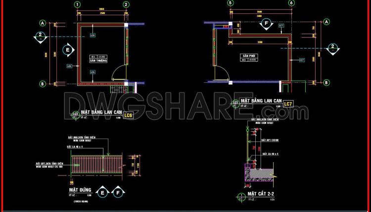 449. Free Download Detailed Cad Drawings Of Townhouse Balcony Railings (3)