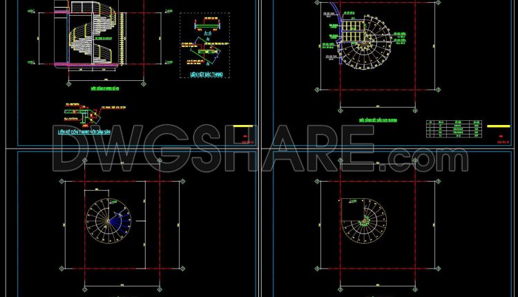 479.-free-cad-spiral-staircase-drawings-with-detailed-components-1