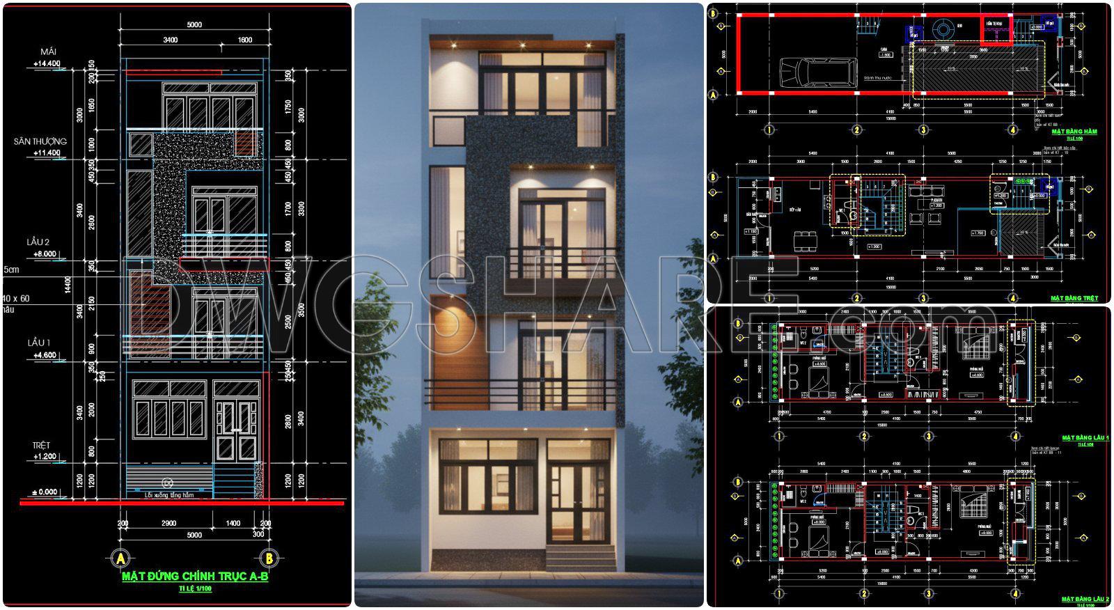 482.-free-cad-drawings-of-a-4-storey-house-5_15m-with-4-bedrooms-1