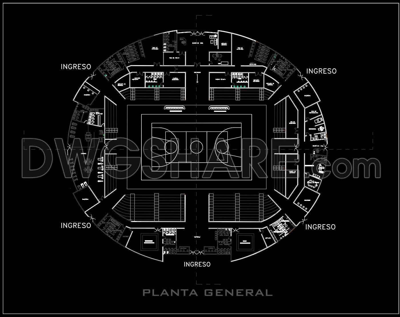 50. Basketball Court Arena CAD File – Complete Architectural Layout DWG (1)