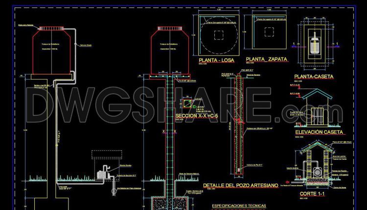 503. Free download Elevated Water Tank drawing (1)