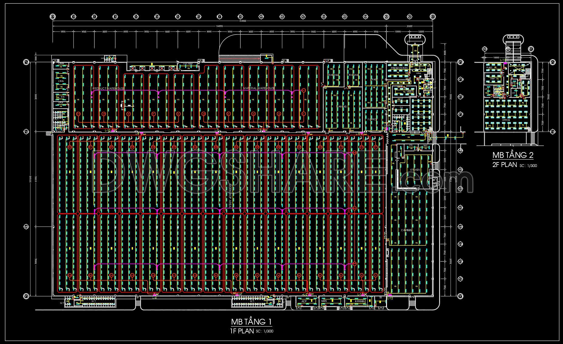 505. Free Download Factory Lighting Layout CAD Drawing – Floor Plan Illumination System (1)