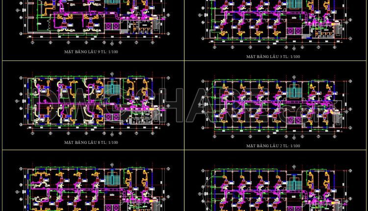 506. Download Free CAD Drawings of HVAC Air Conditioning System for Multi-Storey Building (4)