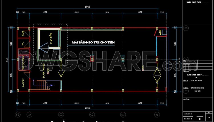 53. Free Download CAD Drawing of Bank Branch Vault Layout (2)