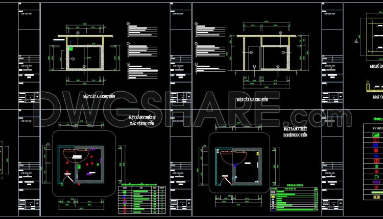 53. Free Download CAD Drawing of Bank Branch Vault Layout (3)
