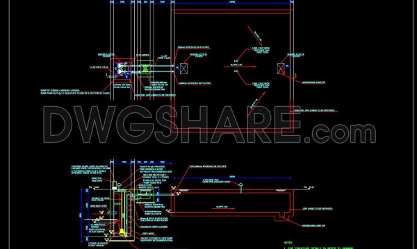 684. Lifting Station Construction Details CAD DWG – Free Download
