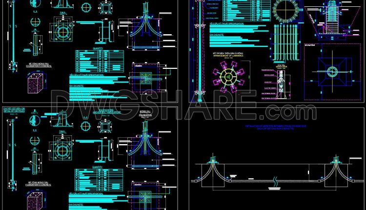 685.-lighting-pole-foundation-detail-drawing-autocad-dwg-free-download