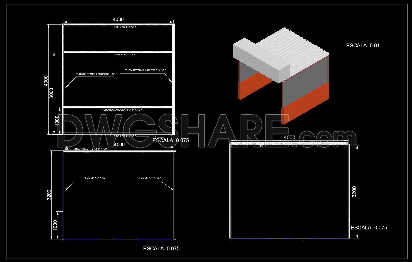 688. Market Stall Elevation Details CAD Template DWG – Free Download (1)