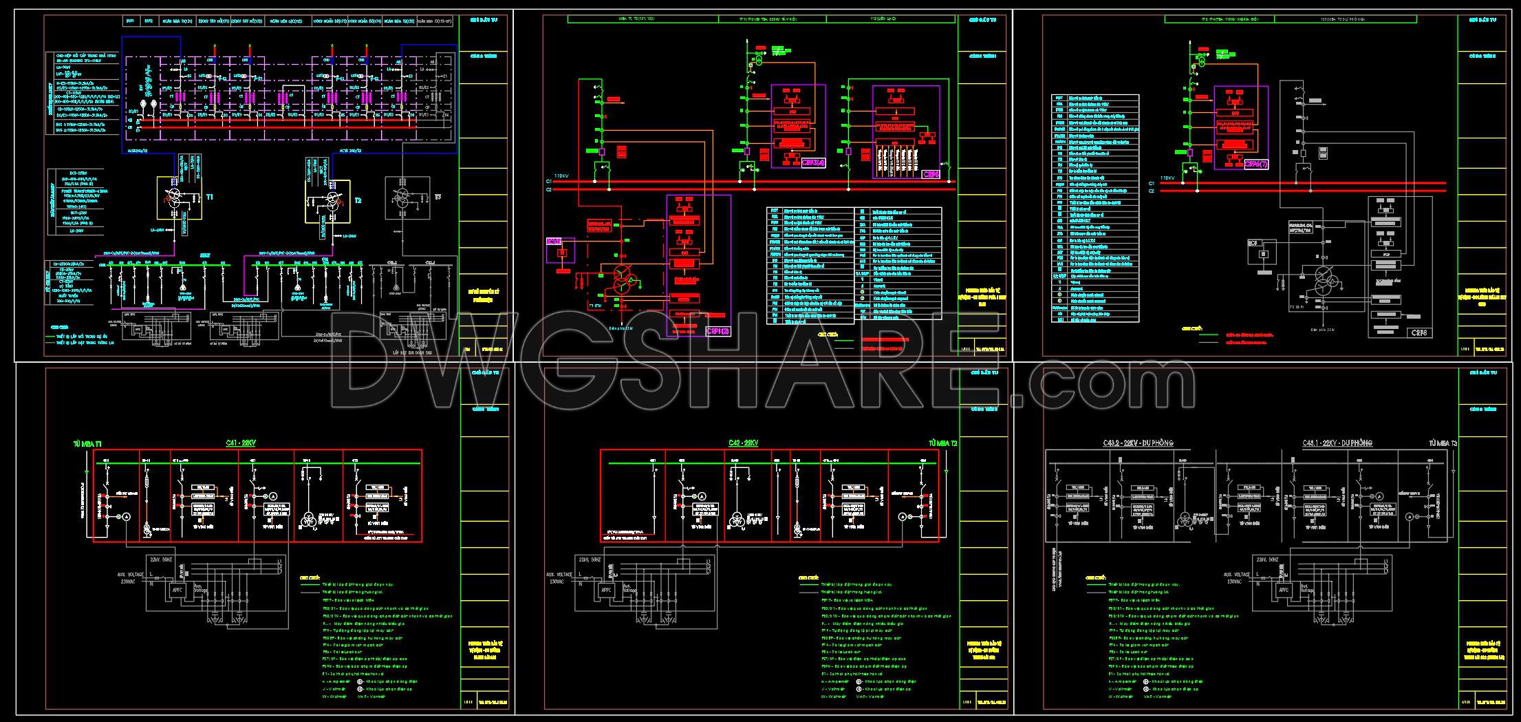 70. Cad Drawings Of 110kv Power Plant Design With Gis Substation (2)