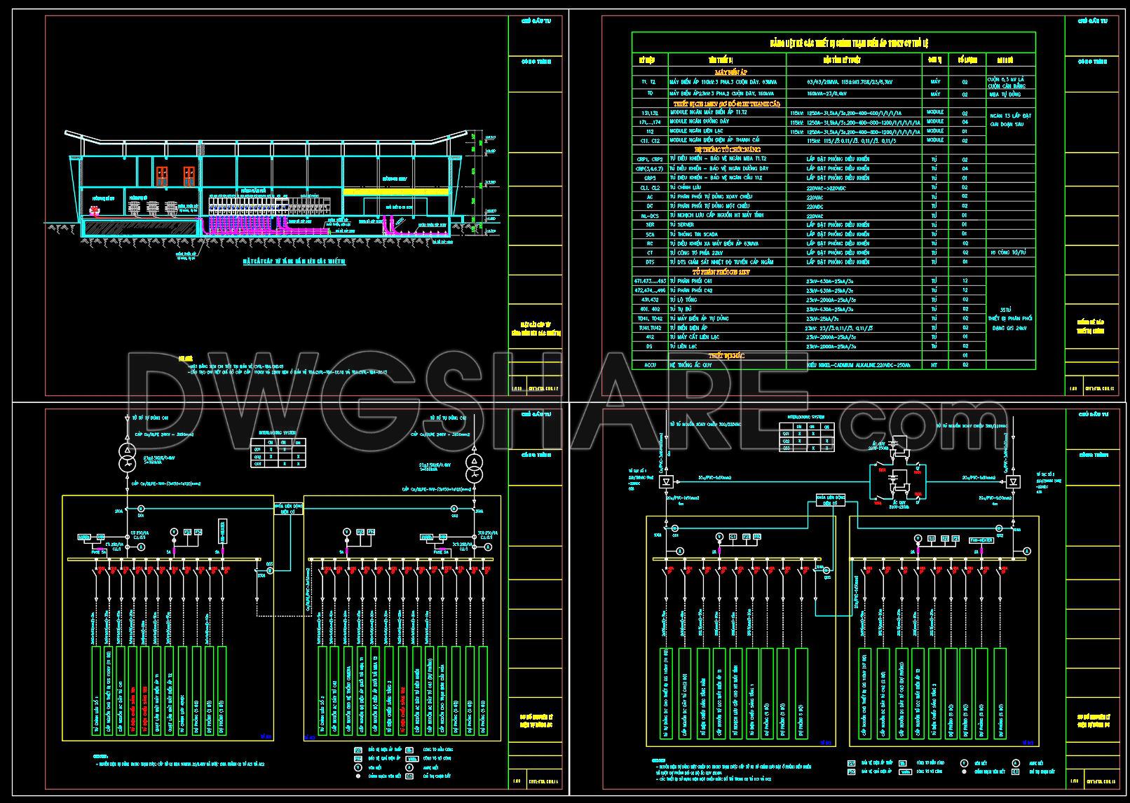 70. Cad Drawings Of 110kv Power Plant Design With Gis Substation (4)