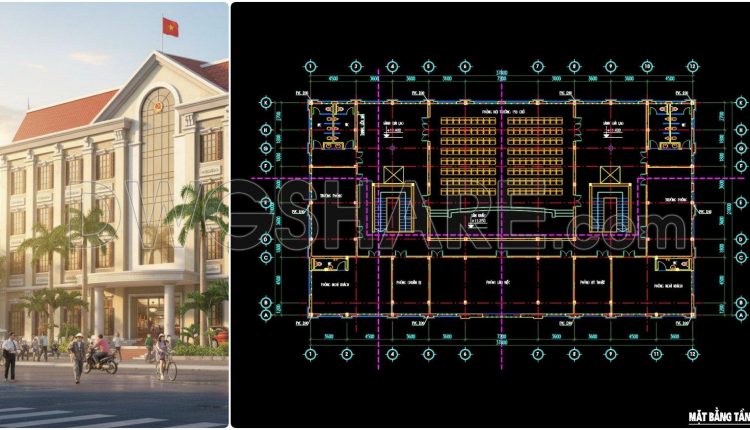 73. Free Download Cad Drawing Of 4th Floor Plan With Large Auditorium 2