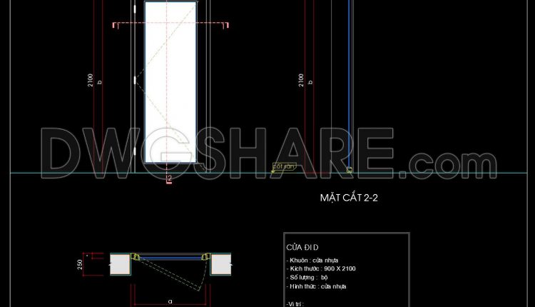 819.-free-cad-drawing-of-plastic-entrance-door-elevation-sections-and-technical-dimensions