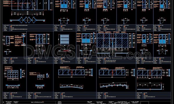 5 months ago
                

                
             1,273822. Free download detailed CAD drawings of aluminum glass doors, entrance doors, and windows for residential buildings