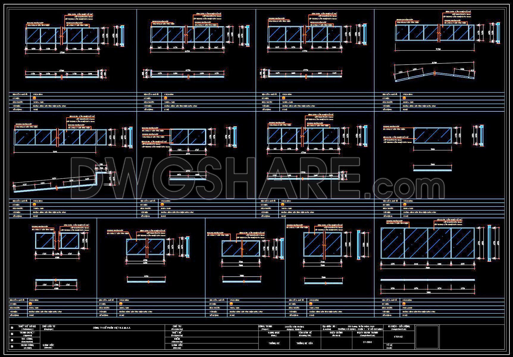 823. Free Download CAD Drawings of Doors, Windows, and Aluminum Glass Partitions (1)