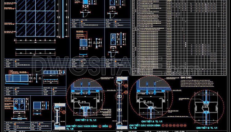 823. Free Download CAD Drawings of Doors, Windows, and Aluminum Glass Partitions (1)
