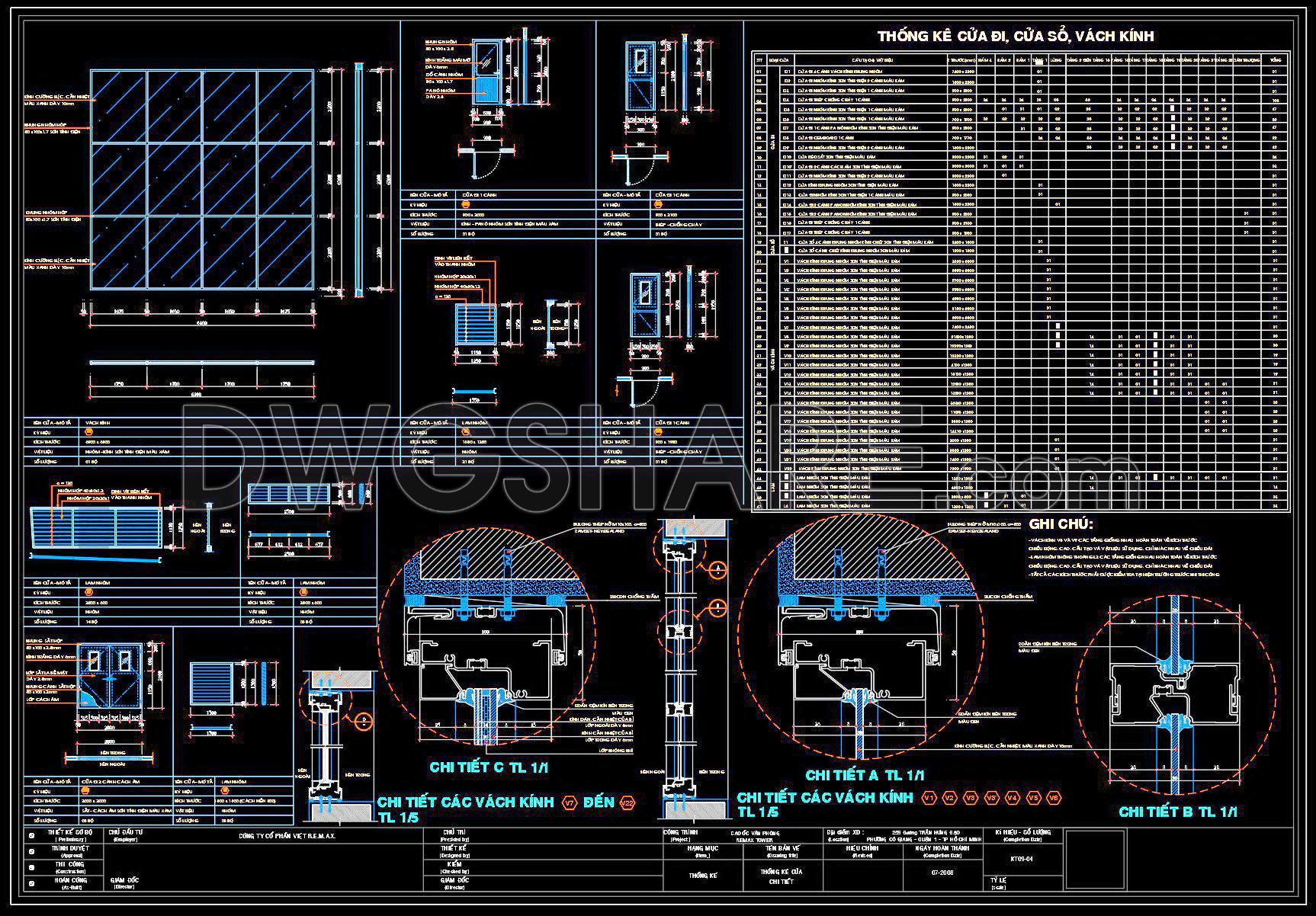 823. Free Download CAD Drawings of Doors, Windows, and Aluminum Glass Partitions (3)