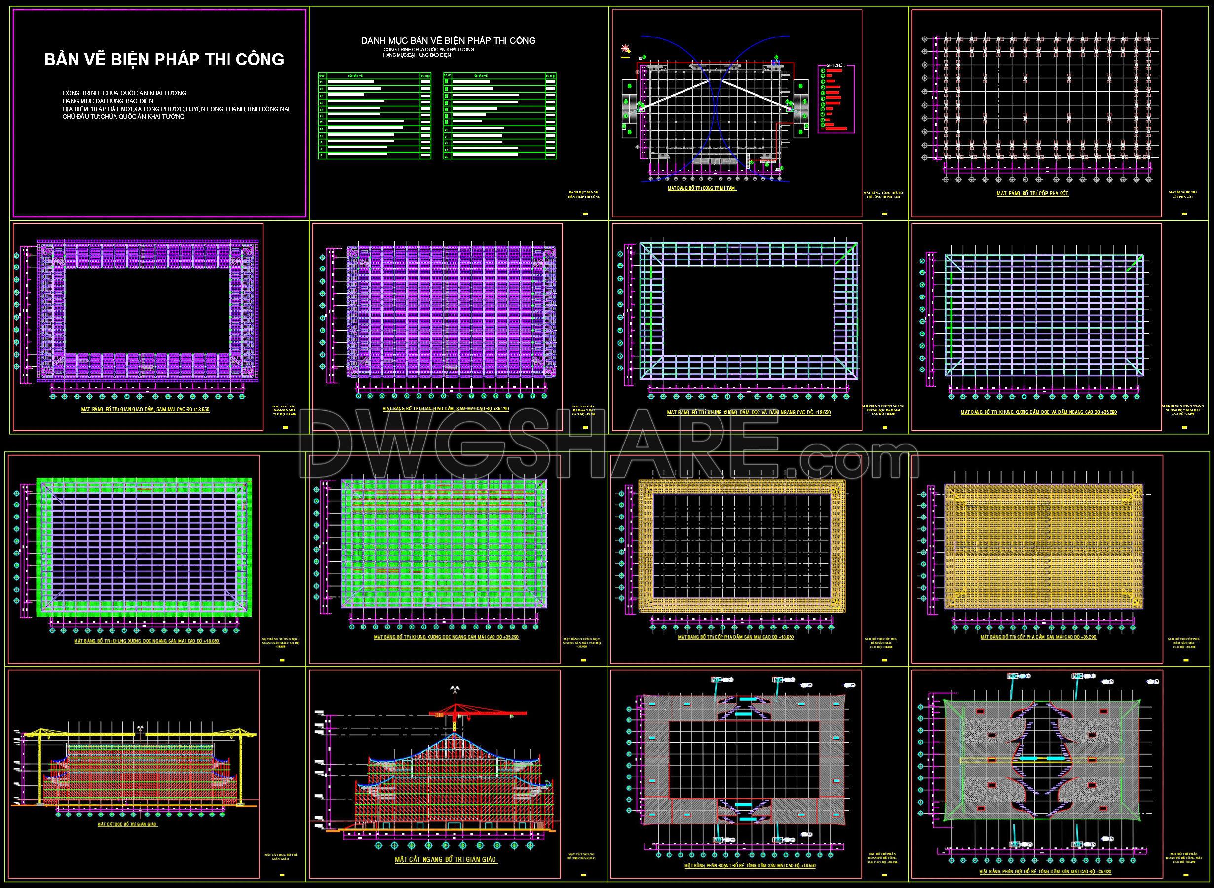83. Download Cad Construction Method Drawings Of Dai Hung Bao Dien Temple (1)