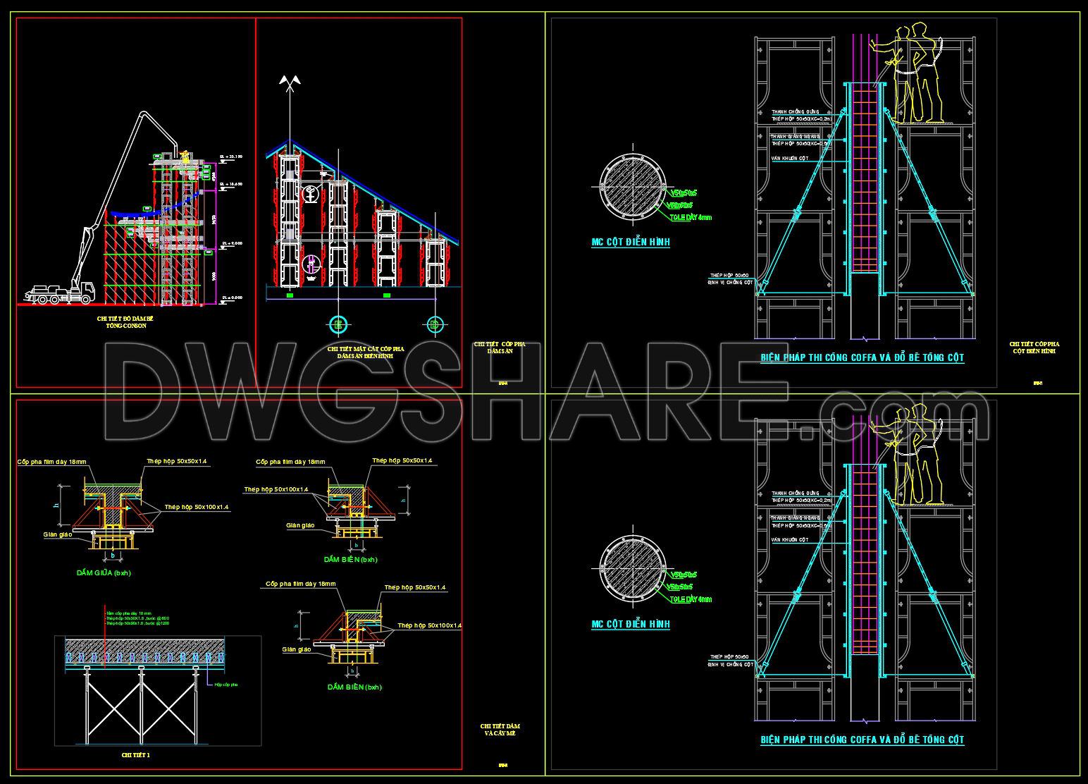 83. Download Cad Construction Method Drawings Of Dai Hung Bao Dien Temple (2)