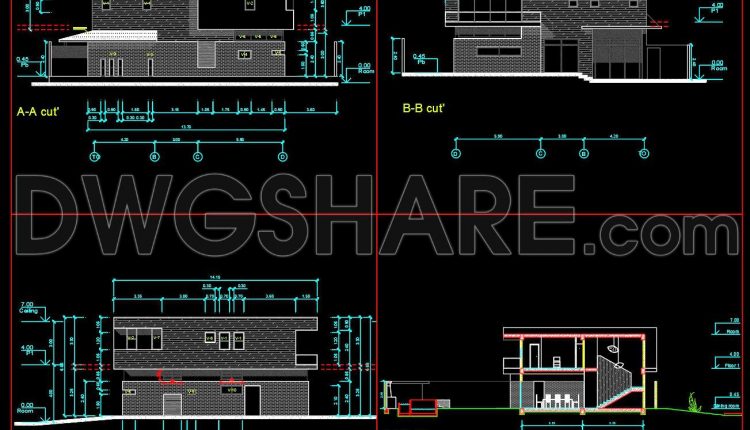 843. Download Cad Drawings Of A 6-bedroom Open-plan House With Garden And Swimming Pool (3)