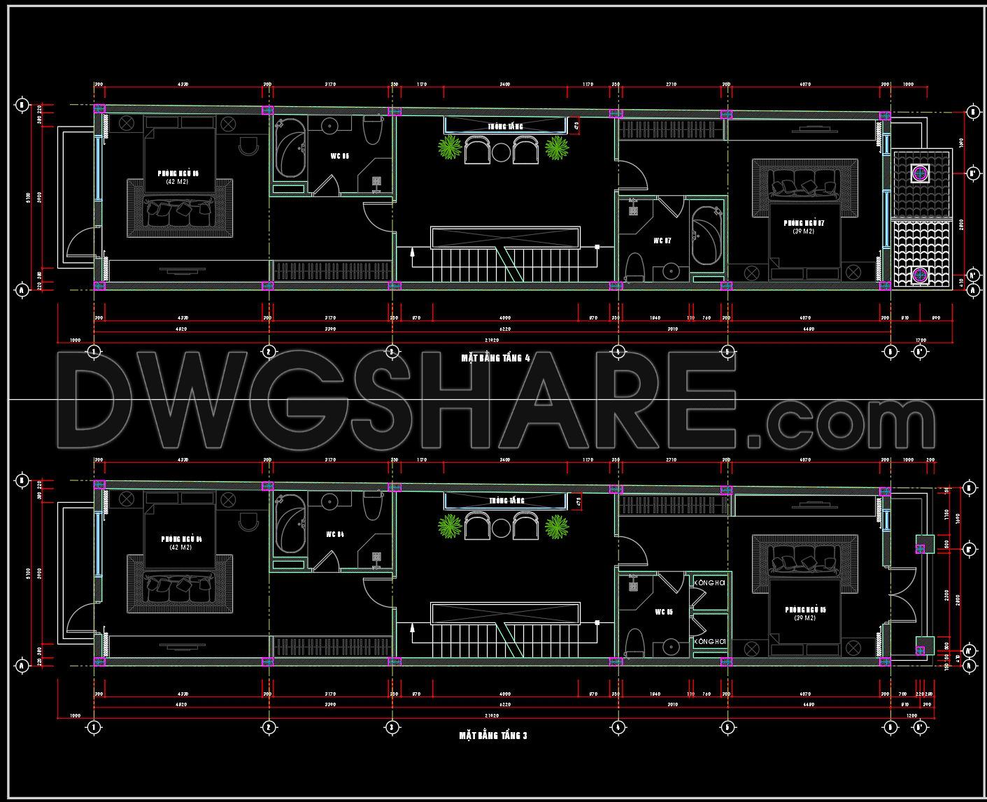 860. Full Cad Drawing Of 5-storey Townhouse – Detailed Floor Plans & Facade (3)