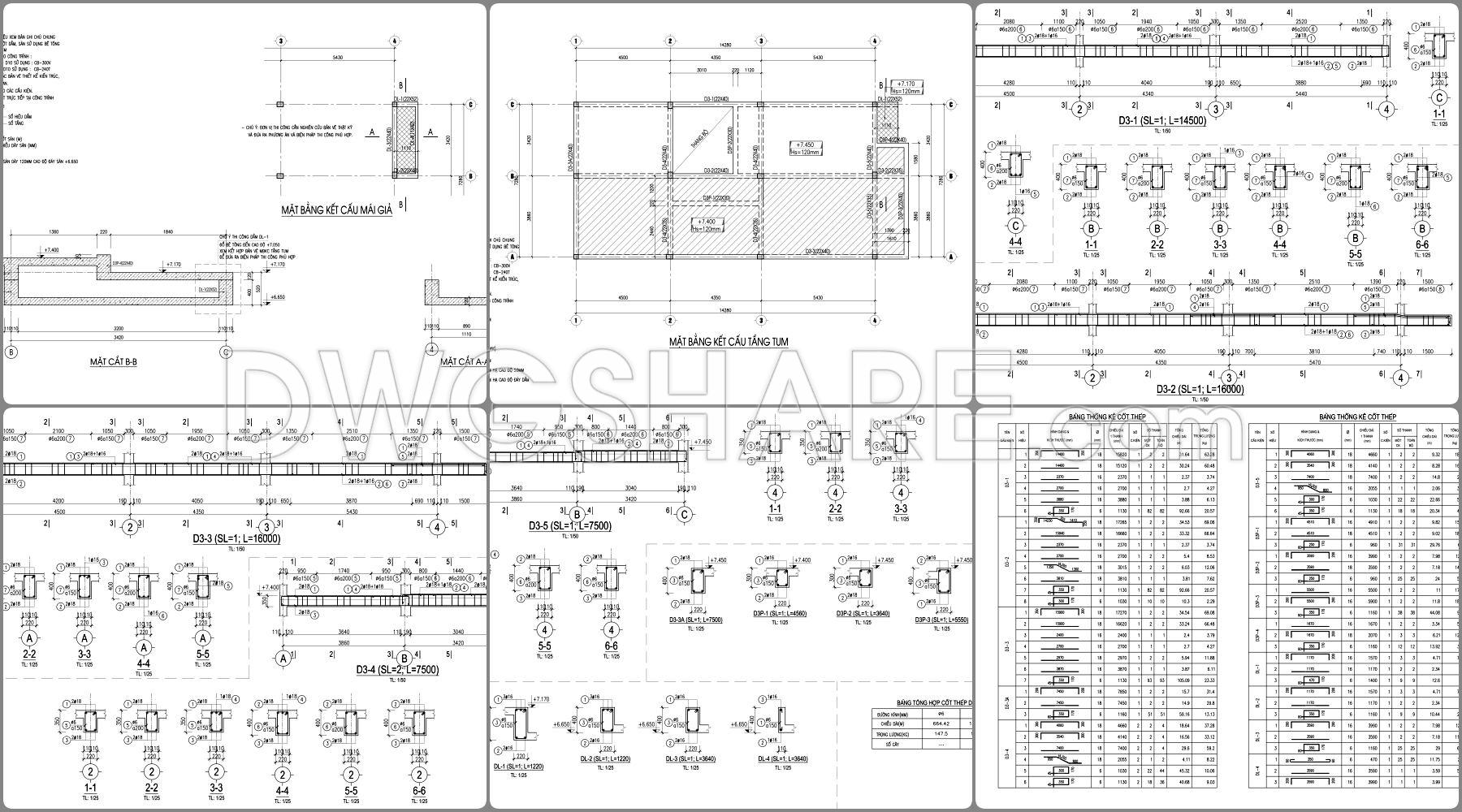 869. Download Full Construction Design Cad Drawings For A 3-storey House (7.5m X 16m) (17)