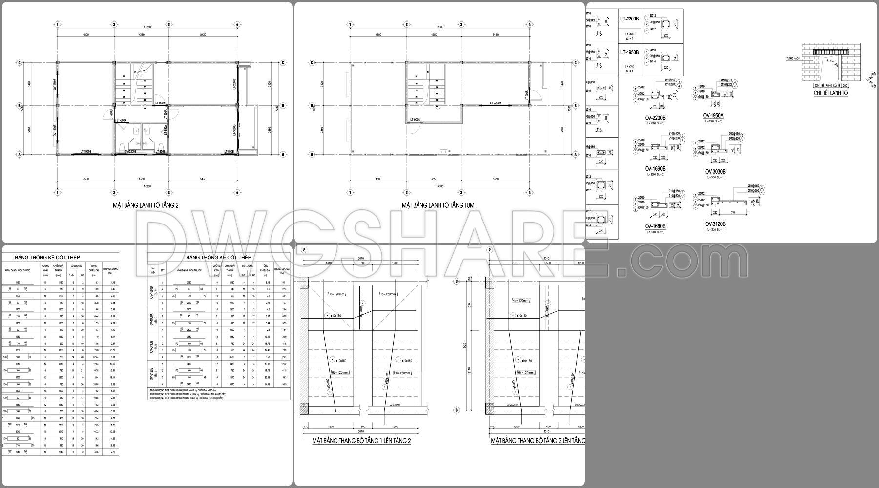 869. Download Full Construction Design Cad Drawings For A 3-storey House (7.5m X 16m) (20)