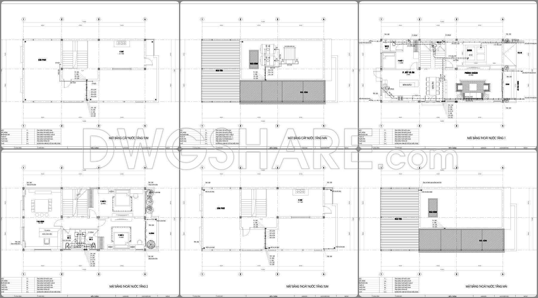 869. Download Full Construction Design Cad Drawings For A 3-storey House (7.5m X 16m) (25)