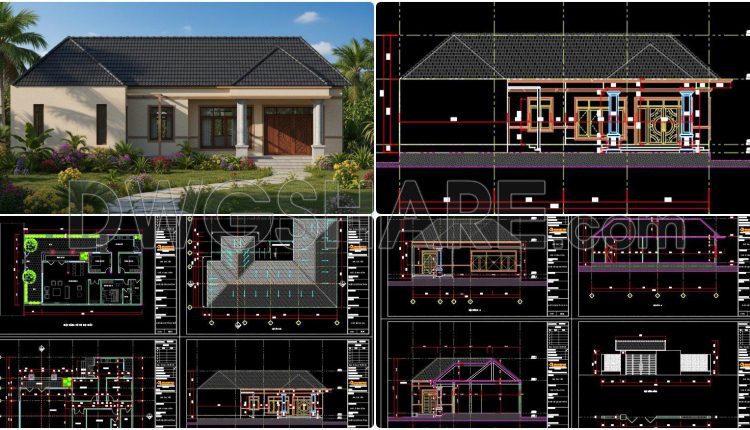 871. Download Concept Design Drawings For A 4-bedroom Single-family House (12m X 17m)