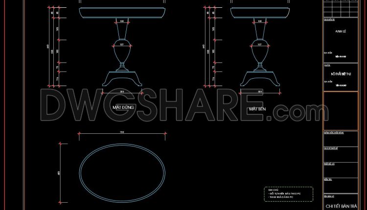 96. Free CAD Coffee Table Detail Drawings for Living Room Use (1)