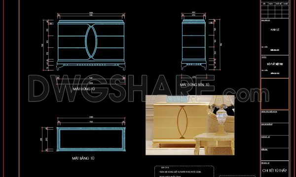 98. Free CAD Console Table Detail Drawings for Living Room Use