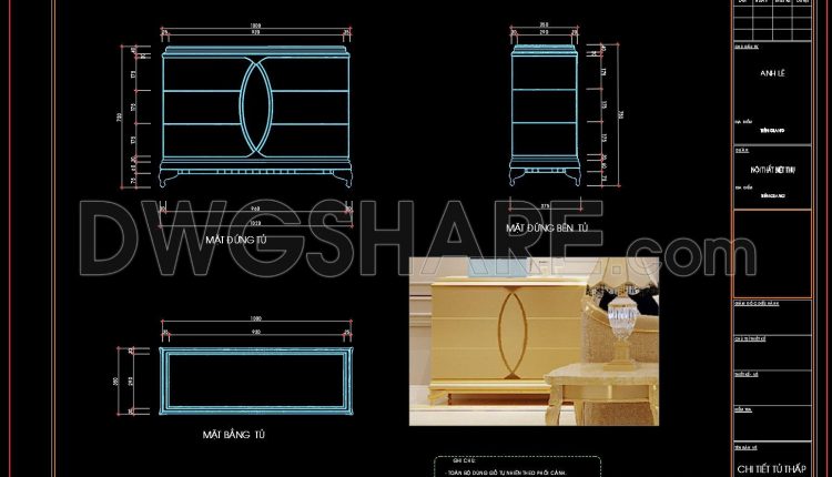 98. Free CAD Console Table Detail Drawings for Living Room Use (1)