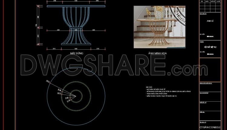 99. Free CAD Console Table Detail Drawings for Living Room Use (1)