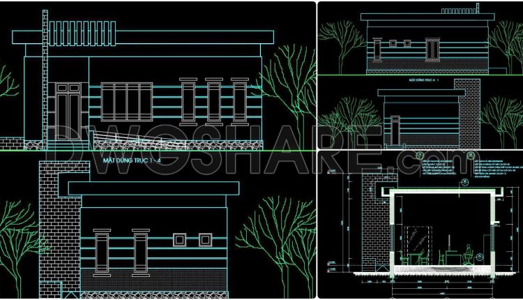 06. Cad Drawings For The Design Of A Commune Central Post Office With A Floor Area Of 8.7 M × 12.7 M (3)