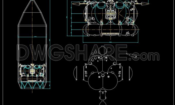 118. Free Fregat Upper Stage Rocket CAD Model & Drawings DWG