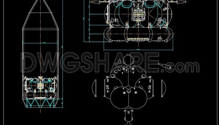 118. Free Fregat Upper Stage Rocket CAD Model & Drawings DWG (1)