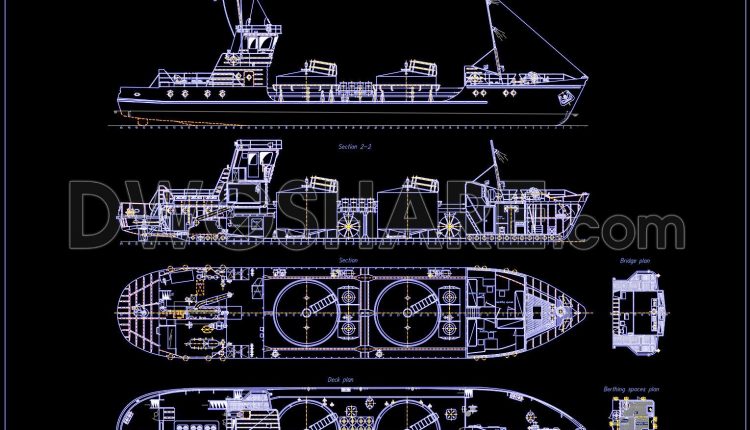 124. Free Download Detailed Tanker Ship AutoCAD Drawings DWG (1)