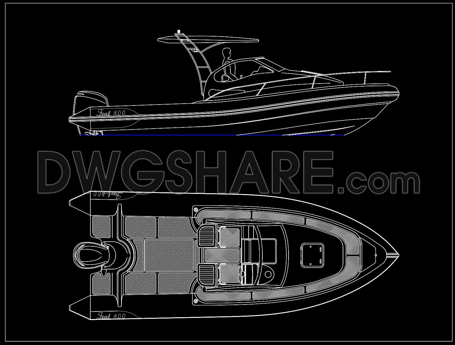 127. Free Motor Boat CAD Drawings DWG Download (1)