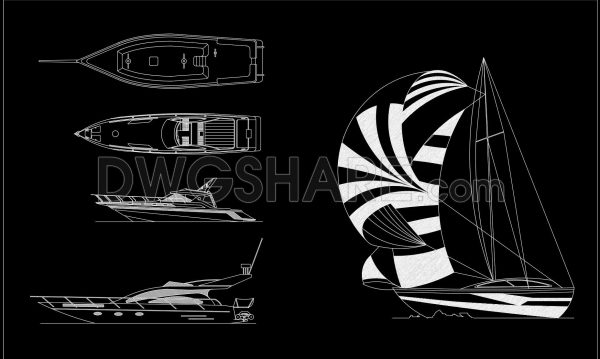 128. Free Motorboat CAD Plans and Drawings DWG