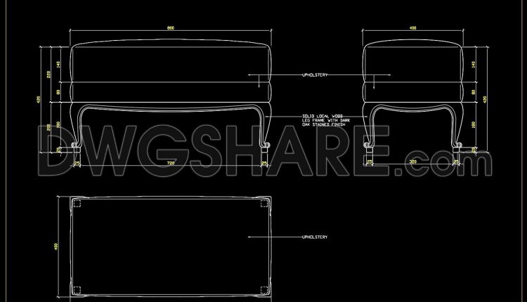 132. Classic Armchair CAD Drawing with Dimensions – Free DWG File (1)