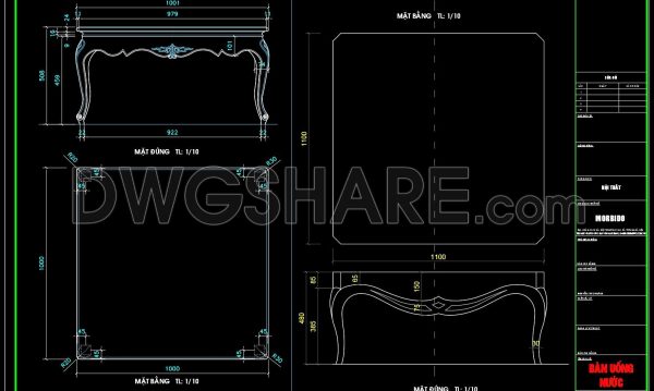 4 months ago
                

                
             162133. Elegant Wooden Table CAD Drawing – Full Dimensions DWG Download