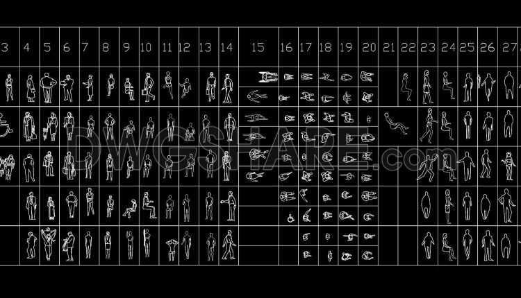 134. Download People CAD Blocks – Multi Pose Human Figures DWG Collection (1)