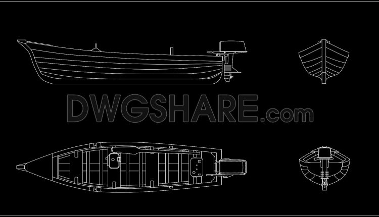 134. Free Motorboat CAD Model and Drawings DWG (1)