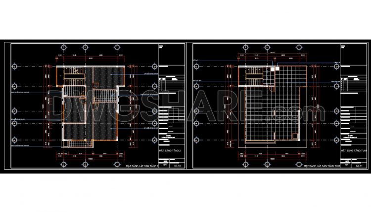 138. Free Floor Tiling CAD Drawings – Level 2 & Roof Layout (DWG Download) (1)