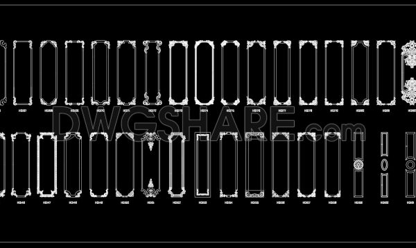 159. Free CAD Blocks Download European & French Carved Wall Panel Molding