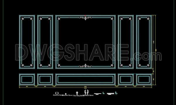 160. Download French-Style PU Molding Wall Panel Module CAD File
