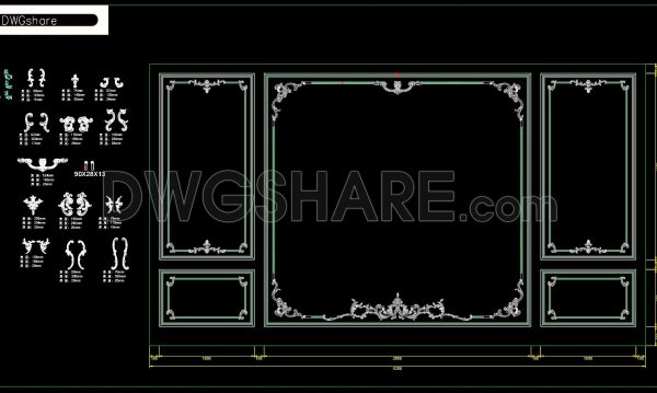4 months ago
                

                
             223161. Free Download Luxury French-Style Background Wall Module DWG File